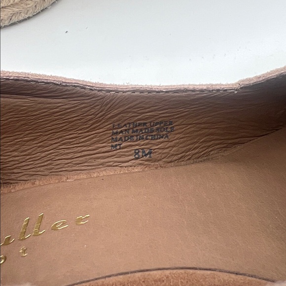 Bettye Muller Concept Reese Beige Leather Espadrille Wedge Shoes 8M - Picture 4 of 7